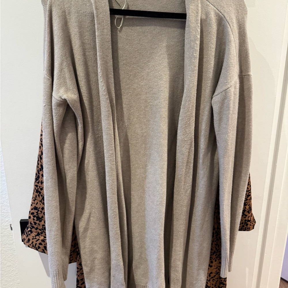 Nordstrom Tan Open-Front Cardigan
